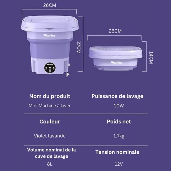 Mini Machine à Laver Pliable